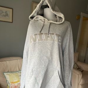 Vintage NIKE Heather gray hooded sweatshirt size - Large